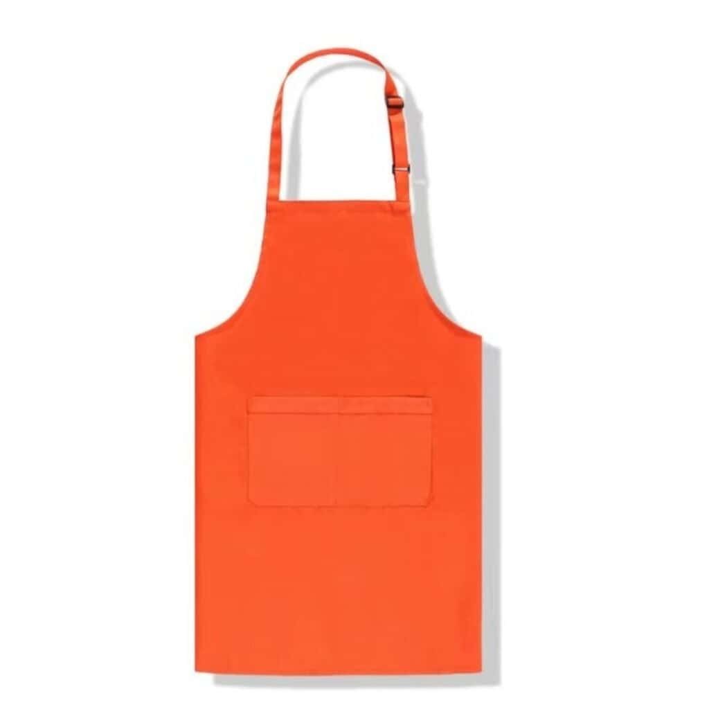 Polyester-Cotton Bib Apron with Adjustable Neck Strap and Front Pocket for Kitchen Restaurant Workwear