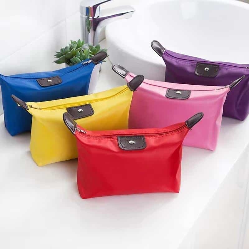 Custom Waterproof Travel Cosmetic Bag Zipper Makeup Pouch Toiletry Bag with Leather Pull Tab for Women Promotional Gift - Image 2