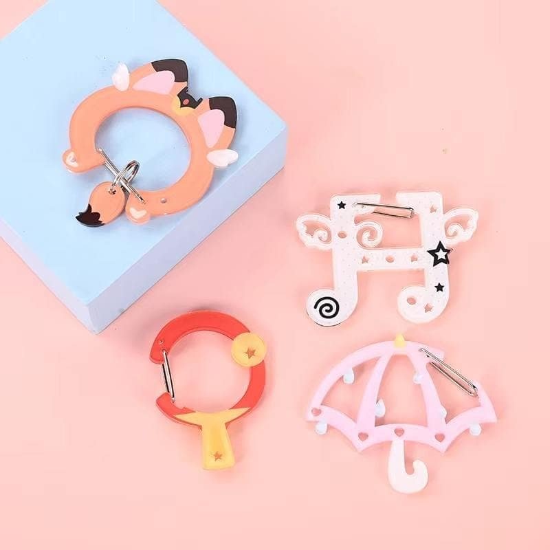 Custom Cartoon Acrylic Carabiner Keychain with Metal Spring Clip D-Shaped Hanging Buckle for Bags Backpacks Promotional Gift - Image 2