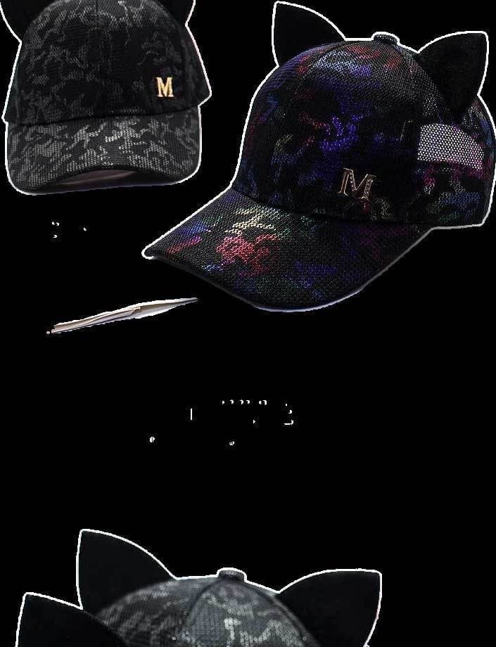 Novelty Cat Ear Baseball Cap Breathable Mesh Sun Hat with Curved Brim for Women Girls - Image 3