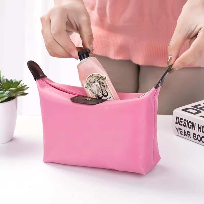 Custom Waterproof Travel Cosmetic Bag Zipper Makeup Pouch Toiletry Bag with Leather Pull Tab for Women Promotional Gift - Image 3