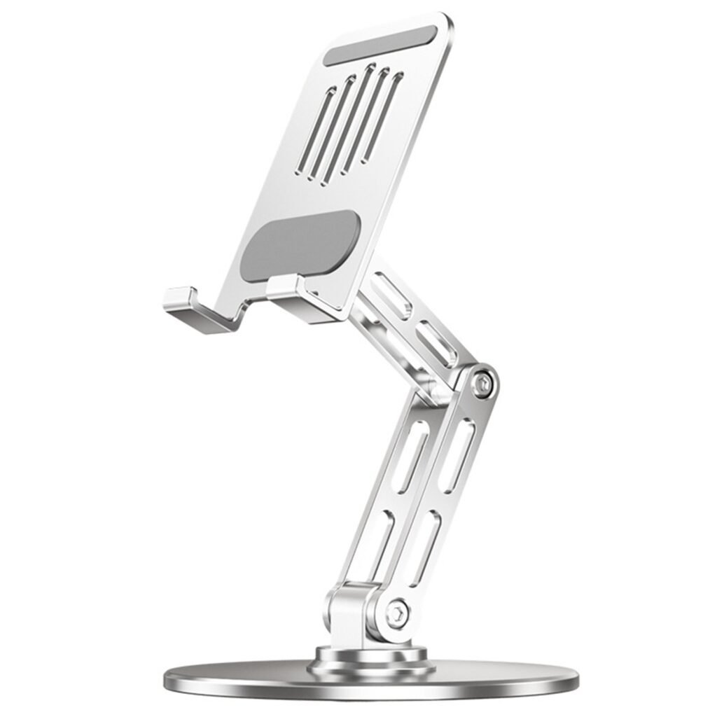 Custom Logo 360 Degree Rotation Foldable Aluminum Phone Tablet Stand Metal Desk Holder for Office and Trade Show Gifts