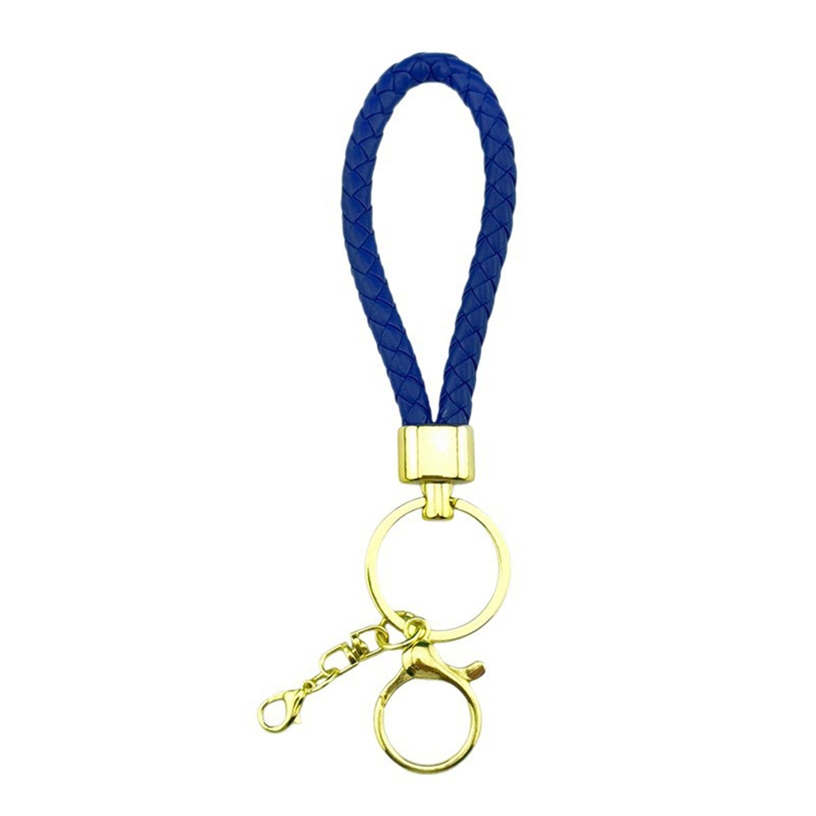 Custom Braided Leather Keychain Woven Leather Key Ring with Metal Clasp for Corporate Gifts Trade Shows and Team Events