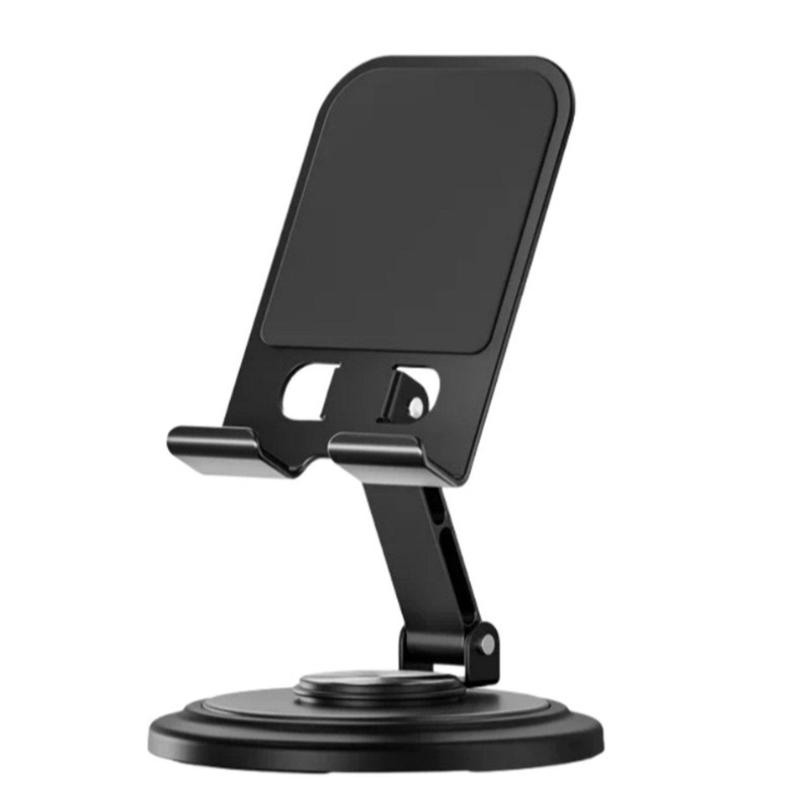 Custom Logo Walnut Wood Grain Metal Phone Stand Desktop Cell Phone Holder for Office Corporate Gifts and Trade Shows - Image 3