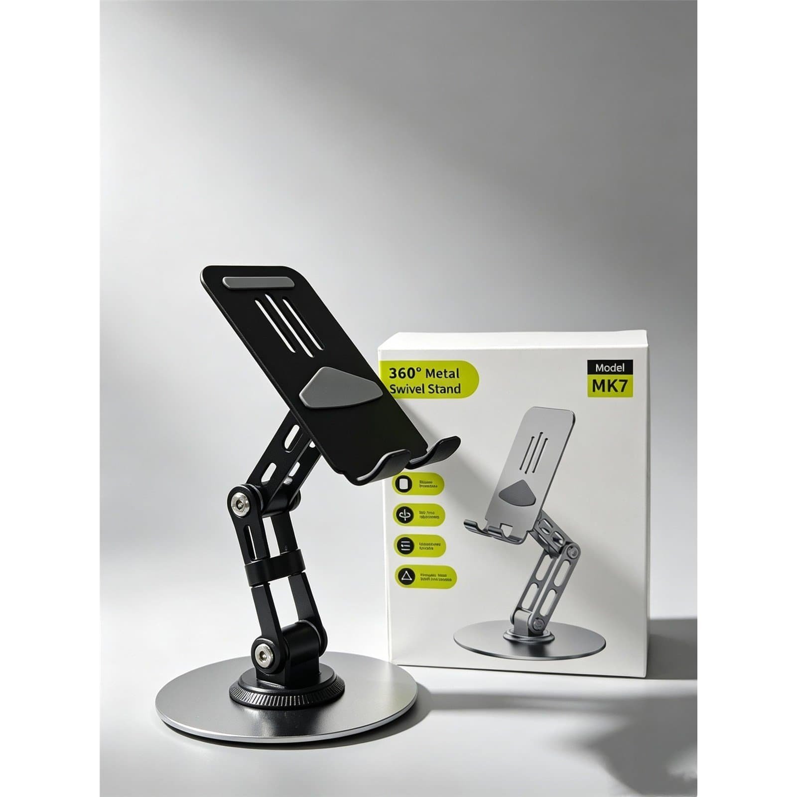 Custom Logo 360 Degree Rotation Foldable Aluminum Phone Tablet Stand Metal Desk Holder for Office and Trade Show Gifts - Image 4