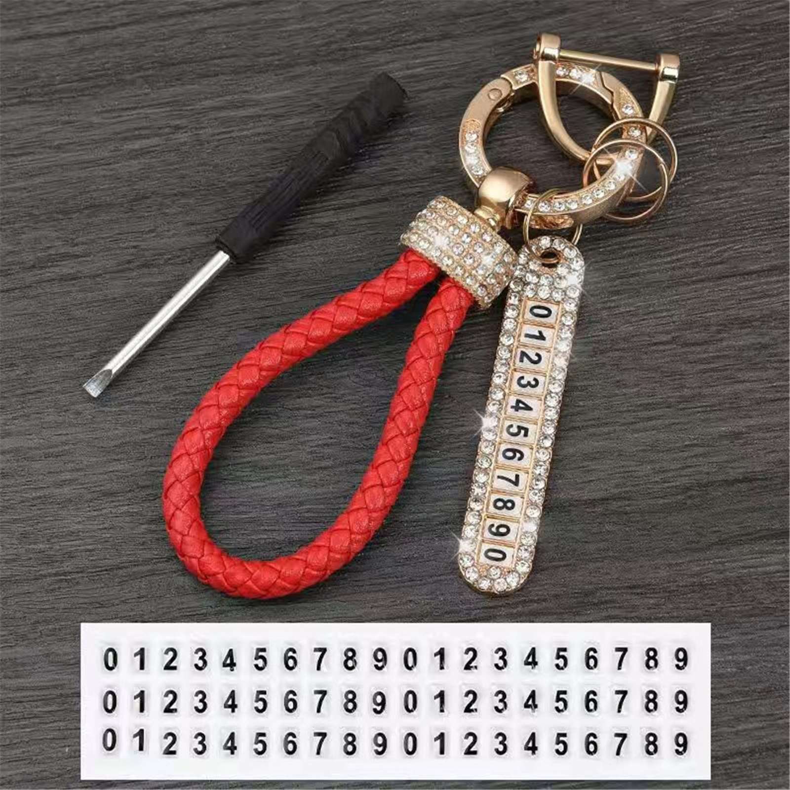 Custom Rhinestone Braided Leather Keychain Handmade Woven Key Ring Charm for Corporate Gifts Trade Shows and Team Events - Image 5