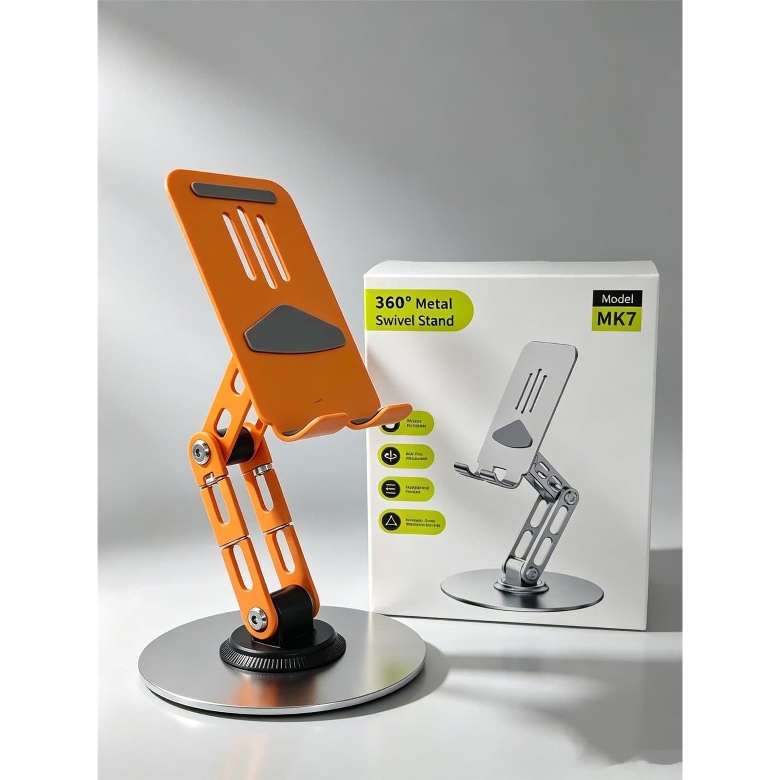 Custom Logo 360 Degree Rotation Foldable Aluminum Phone Tablet Stand Metal Desk Holder for Office and Trade Show Gifts - Image 5