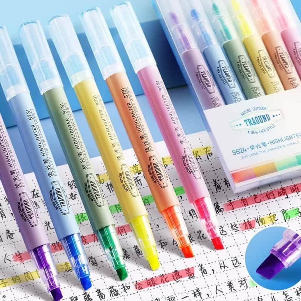 Multi-Color Fluorescent Highlighter Marker Set Promotional School Office Supply for Students Advertising Giveaways
