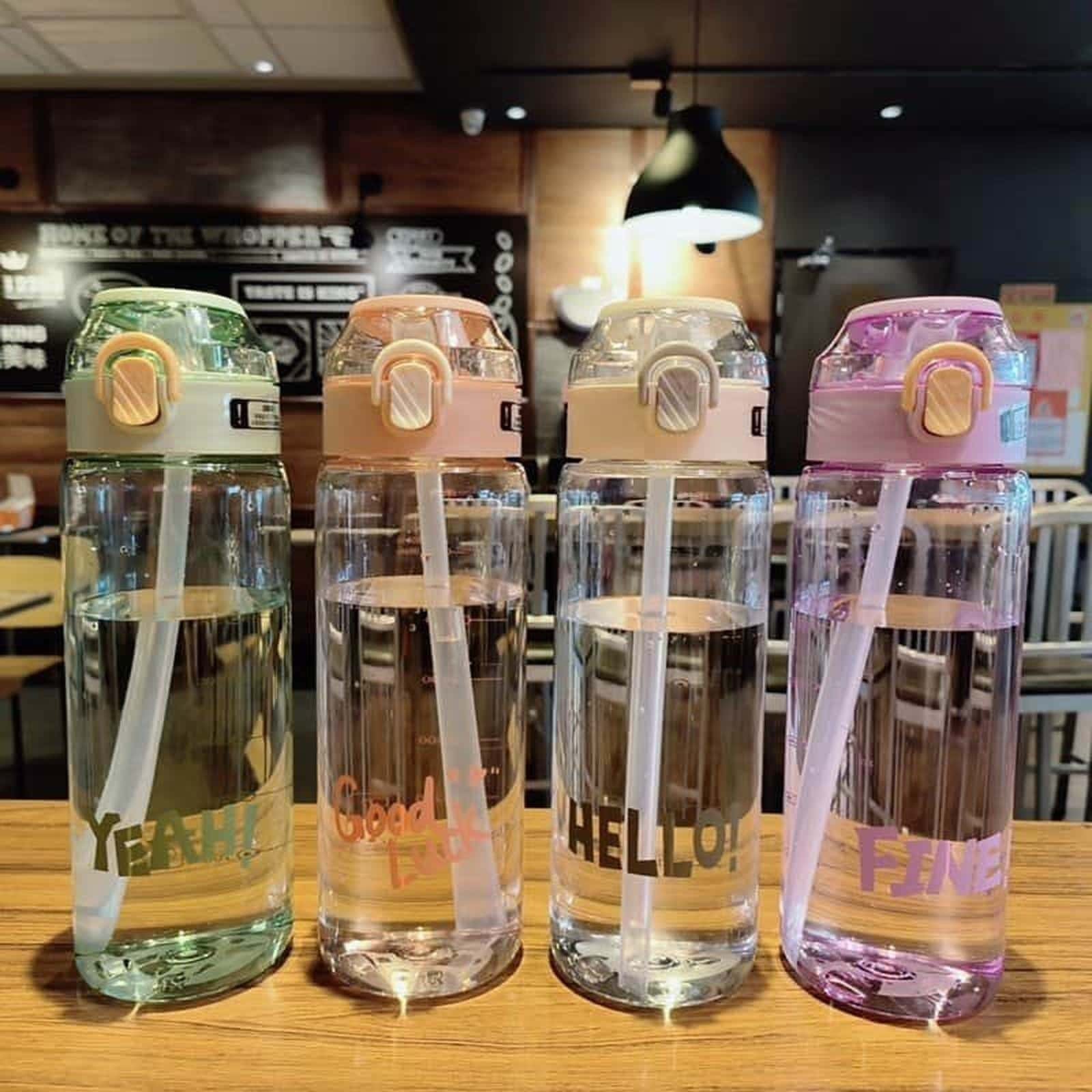 Large-Capacity Plastic Straw Bottle - Shatterproof - Image 2