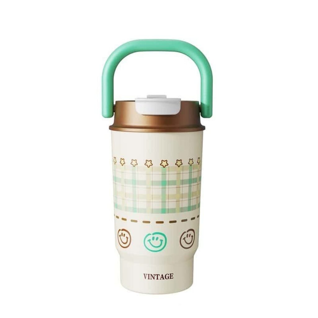 316 Stainless Steel Dual-Sip Ice Tumbler with Handle