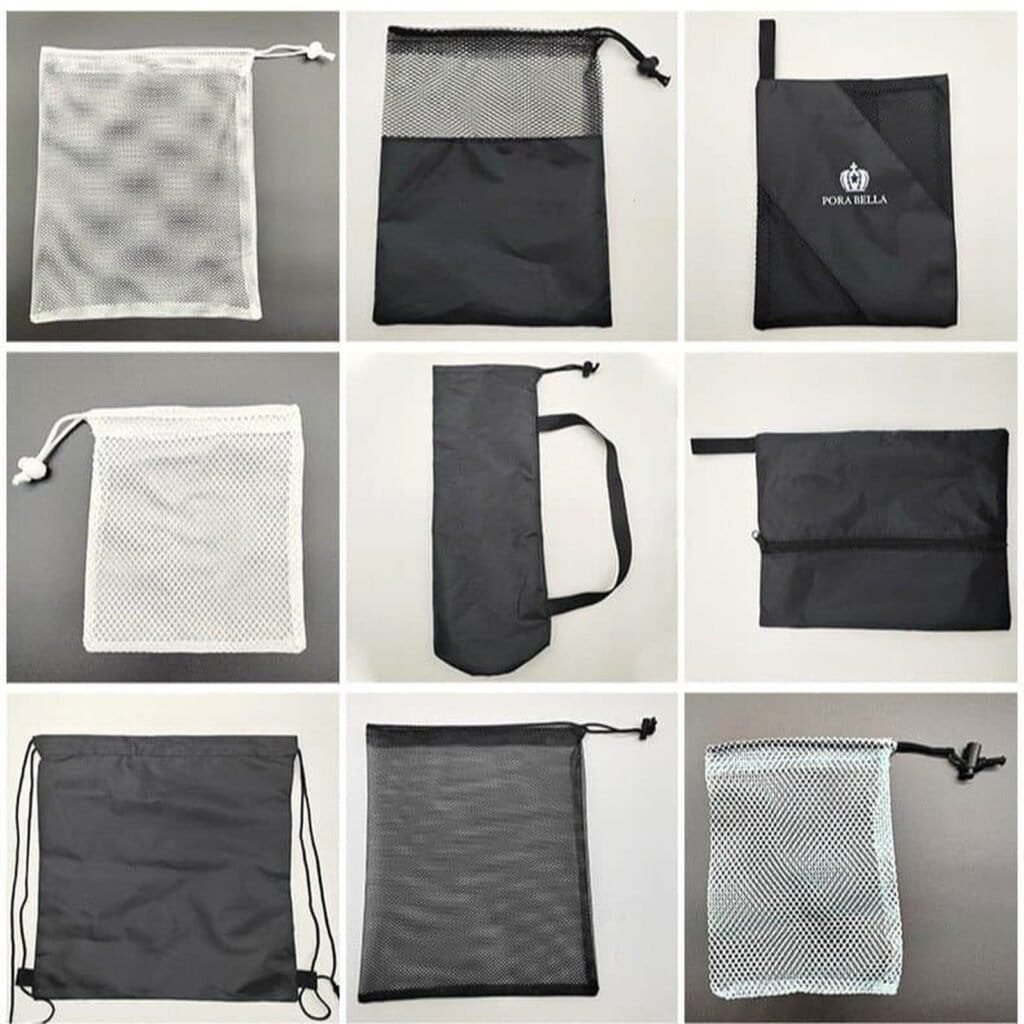 Mesh Drawstring Sports Gym Bag Polyester Breathable Storage Sack for School Travel Promotional Events
