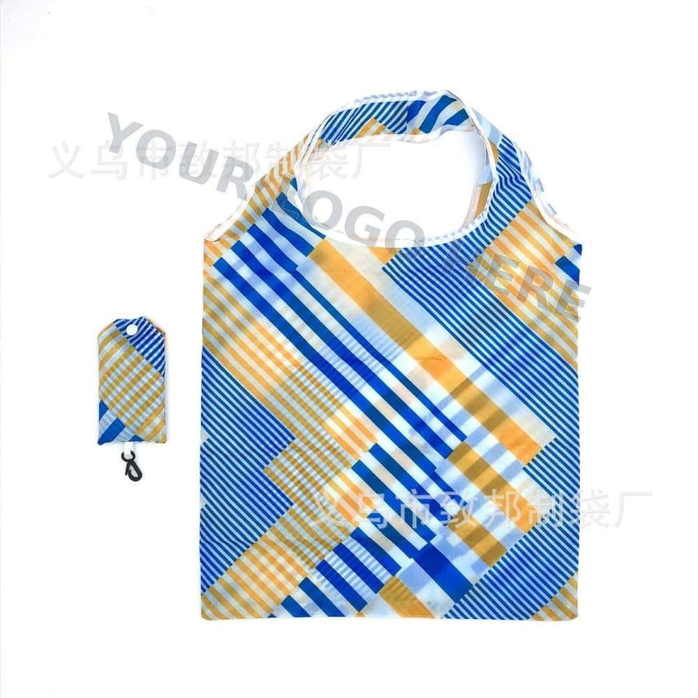 Printed Nylon Foldable Reusable Shopping Tote Bag Eco-Friendly Grocery Bag for Promotional Events