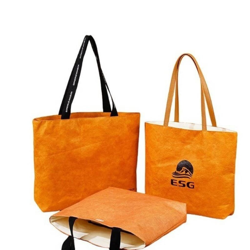 Washable Kraft Paper (Tyvek-Style) Tote Bag