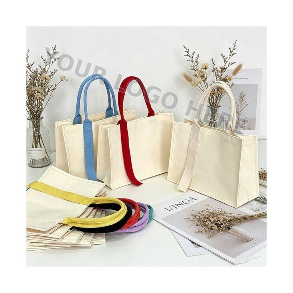 Premium 3D Canvas Crossbody Tote with Ribbon