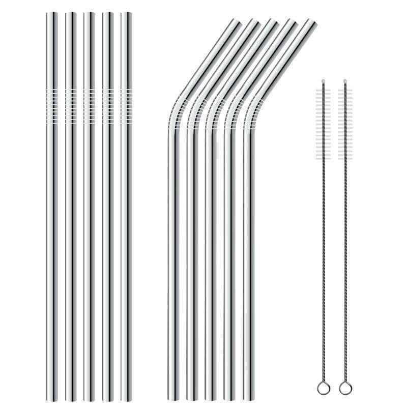 304 Stainless Steel Metal Straw Set Straight and B image 1