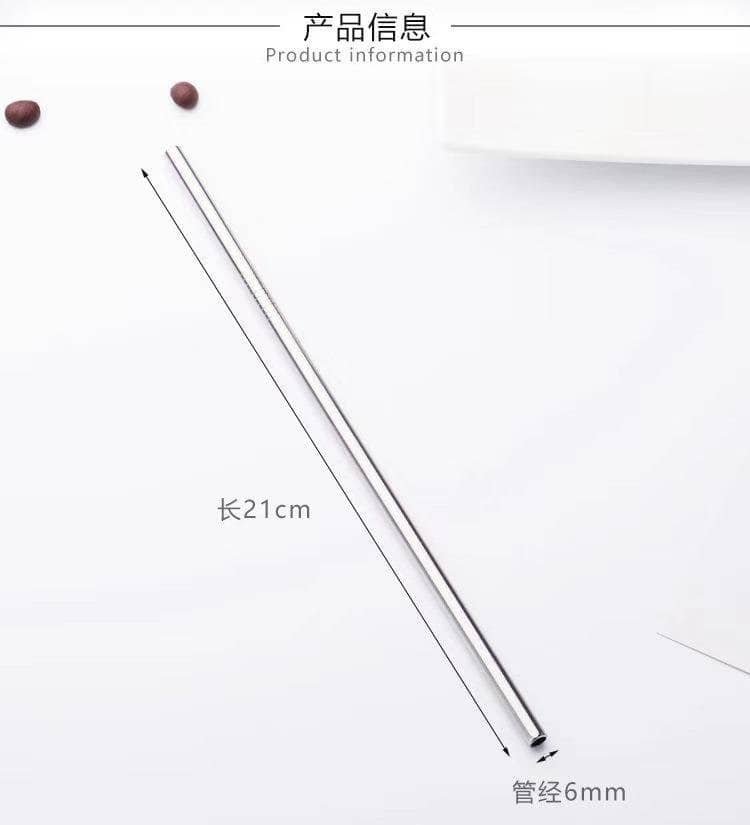 304 Stainless Steel Metal Straw Set Straight and B image 4