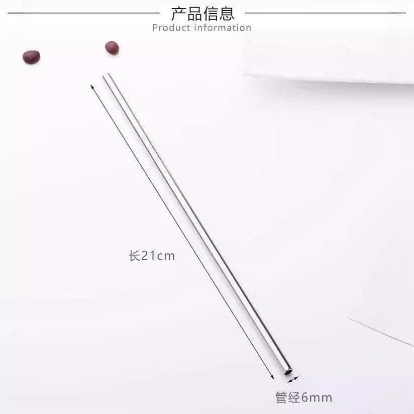 304 Stainless Steel Metal Straw Set Straight and B image 5