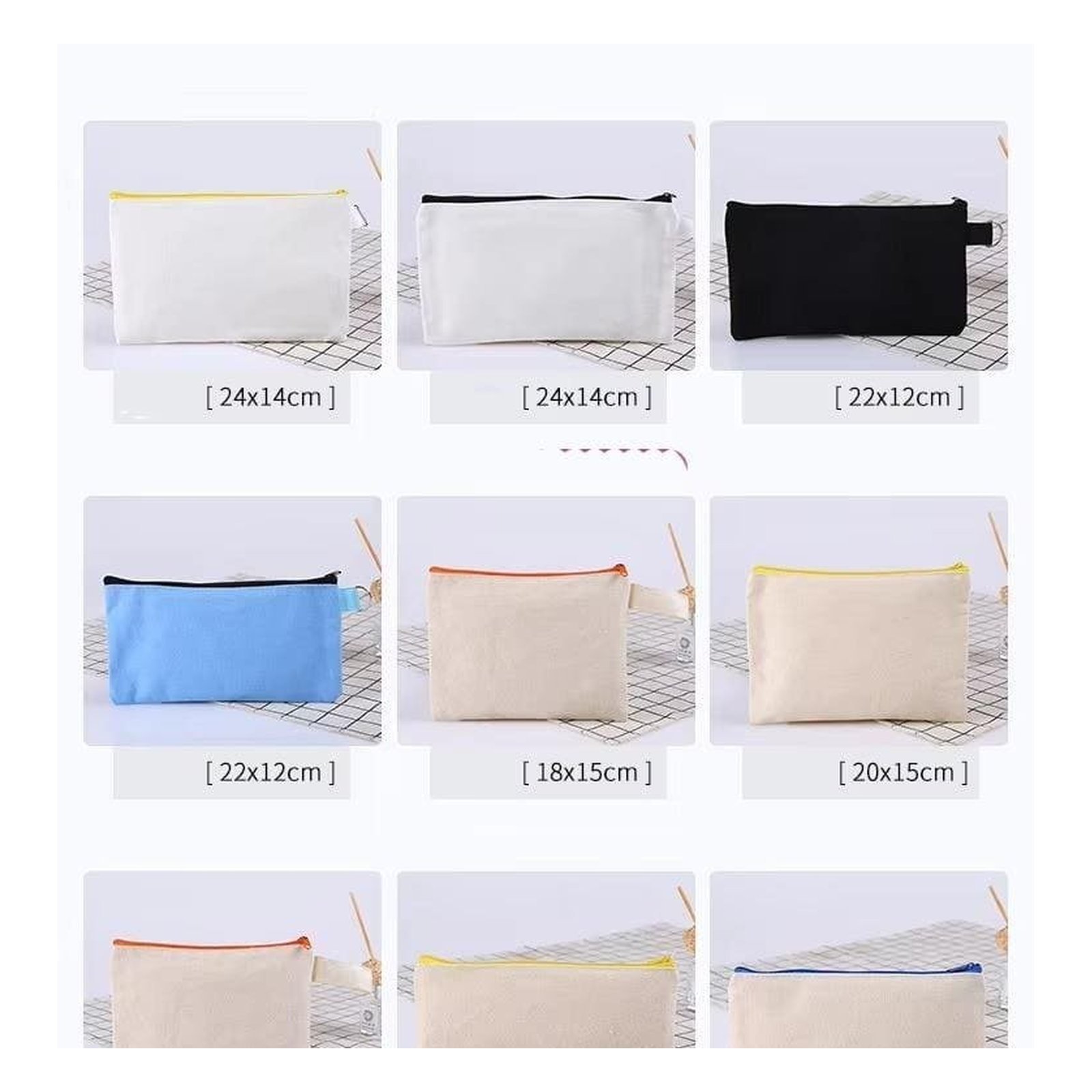 Custom Canvas Zipper Pencil Case Cosmetic Bag Multi-Size Plain Canvas Pouch for School Office Makeup Storage Promotional Item - Image 4