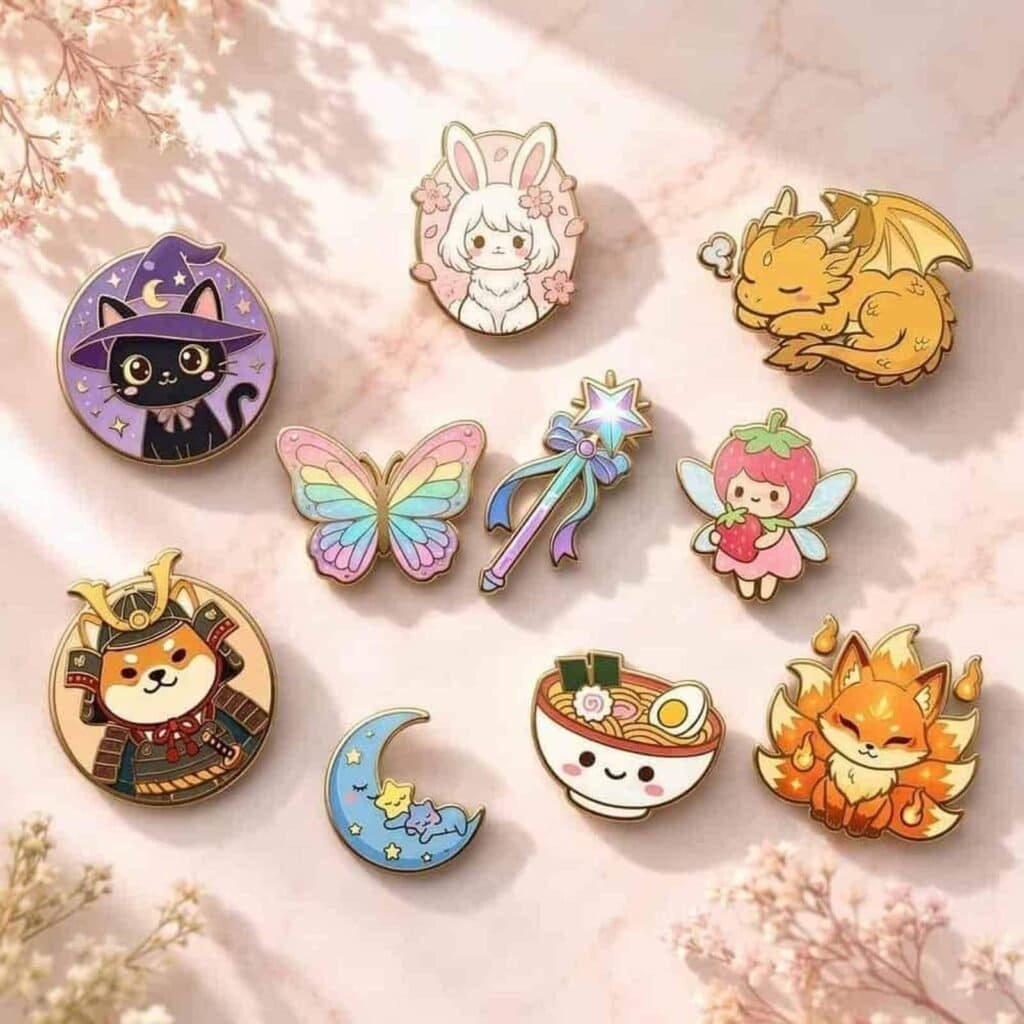Custom Hard Enamel Lapel Pin Gold Plated Metal Badge Pin Cartoon Design No Minimum Order Custom Enamel Pin Manufacturer
