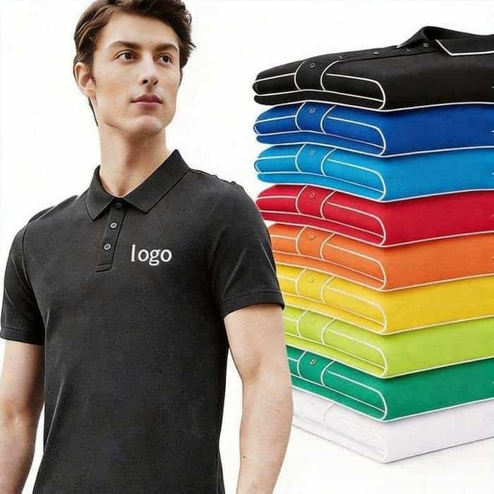 Quick-Dry Polyester Pique Polo Shirt Short Sleeve Relaxed Fit with Collar and 3-Button Placket for Sports - Image 4
